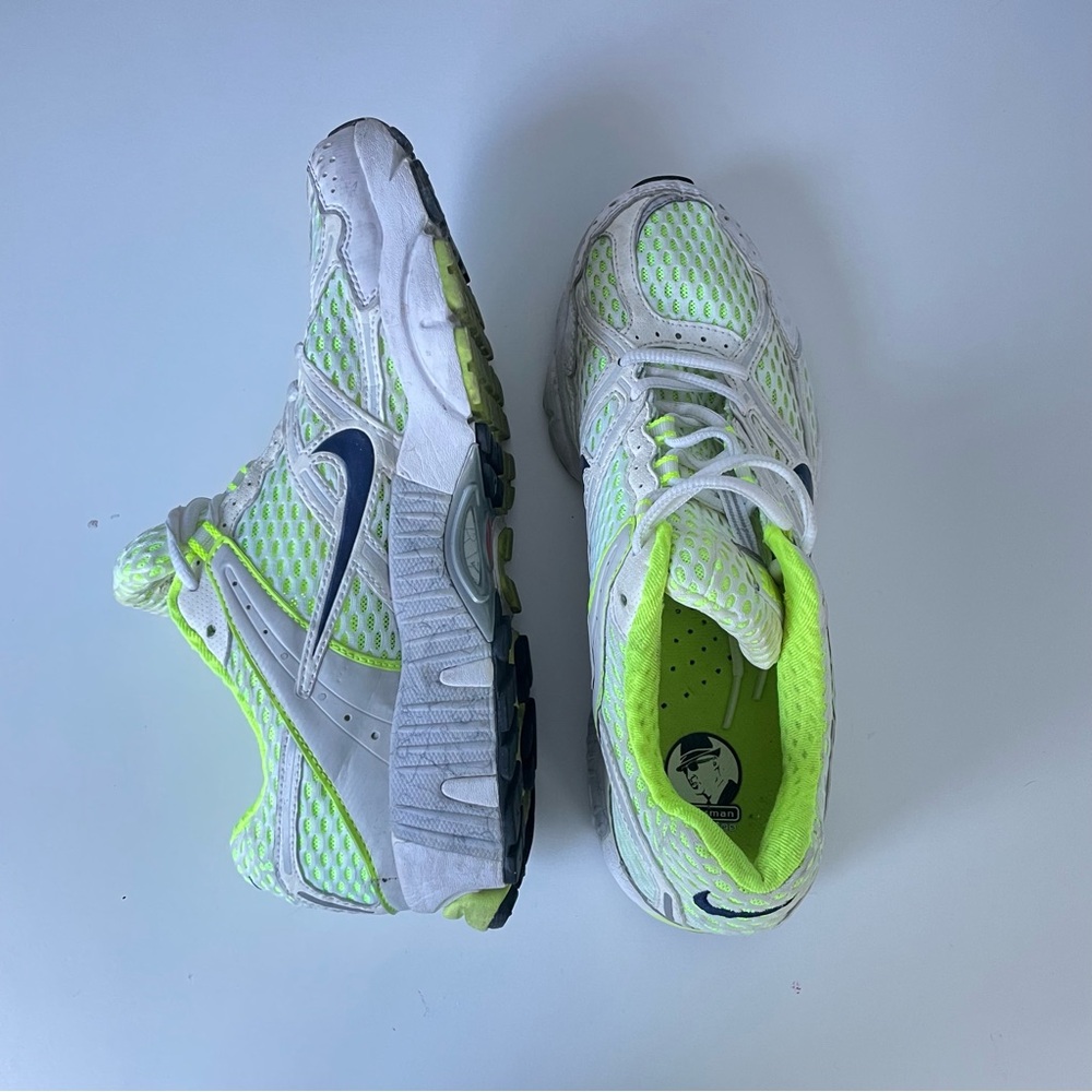Nike White and Neon Green Sneakers